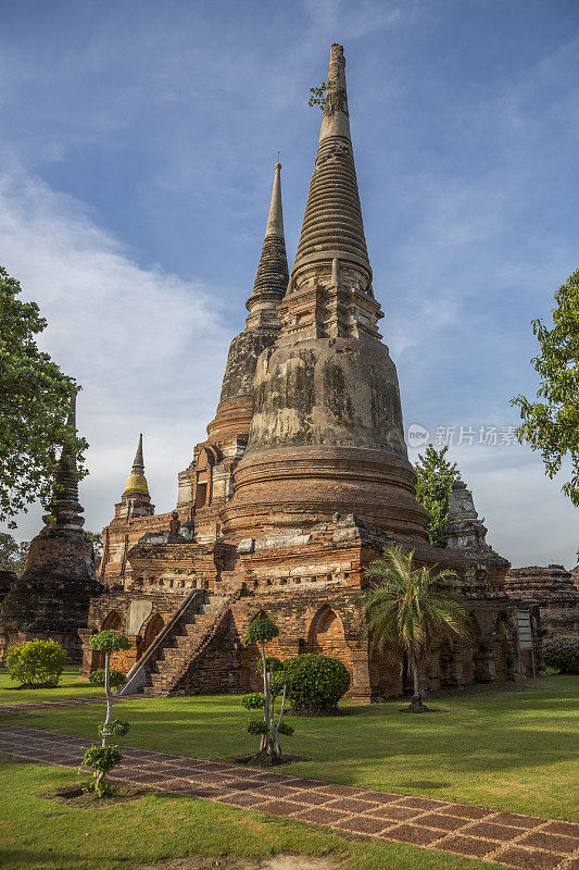 古老的著名寺庙，Wat Yai Chaimongkol，在泰国